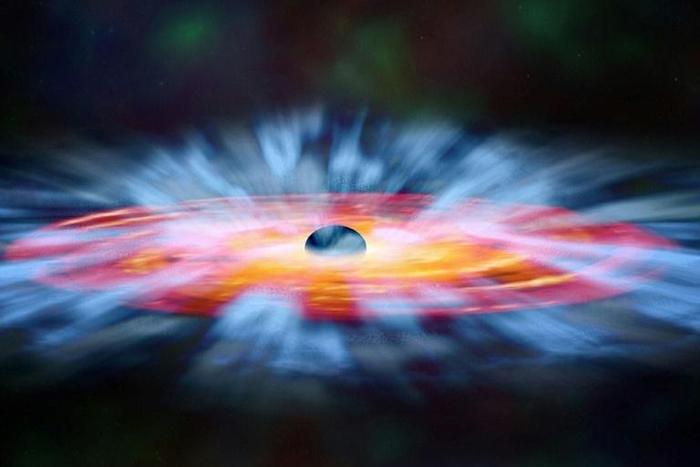 Artist's impression of a black hole surrounded by matter waiting to fall in