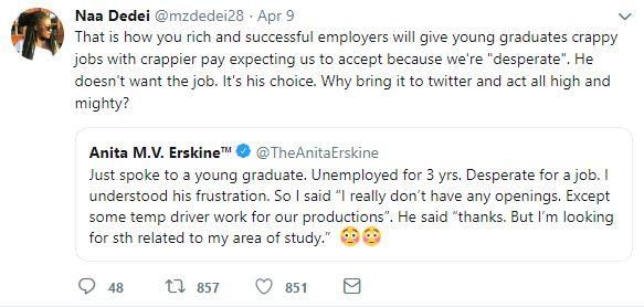 Anita Erskine Clap back on Twitter
