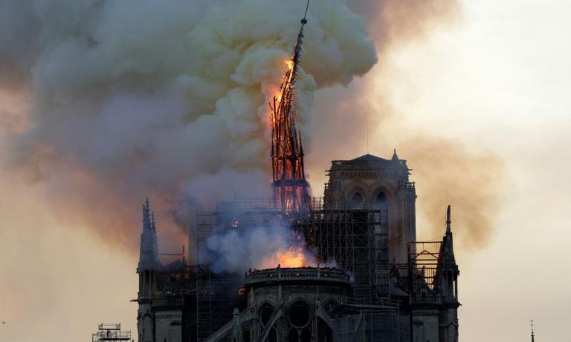 Notre-Dame's spectacular Gothic spire collapsed as fire engulfed the cathedral