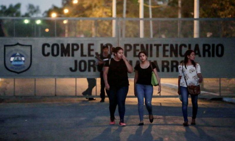 Relatives of prisoners leave "Jorge Navarro" prison in Tipitapa, Managua on February 26, 2019