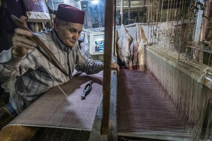 Abdelkader Ouazzani is the last of Morocco's brocade master weavers and has his workshop in the old city of Fes
