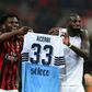 AC Milan claimed "recurring chants and monkey noises" aimed at Franck Kessie (L, pictured April 13, 2019) and Tiemoue Bakayoko (R) "could be heard coming away from the stand before, during and after the match"