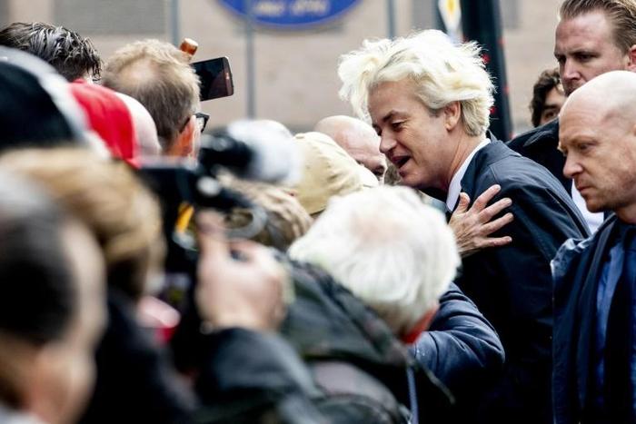 Dutch far-right leader Geert Wilders campaigning ahead of ahead of provincial polls on March 20