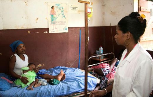 Soa Robertine's two-year-old daughter Frangeline weighs no more than a child of four months