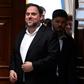 Former Catalonia vice president Oriol Junqueras was among five lawmakers who signed in on Monday