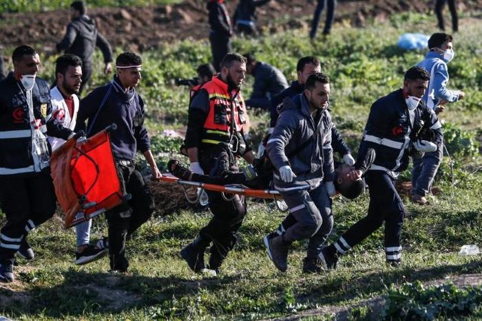 Gaza's health ministry said at least 45 Palestinians were wounded in clashes with Israeli forces on Friday