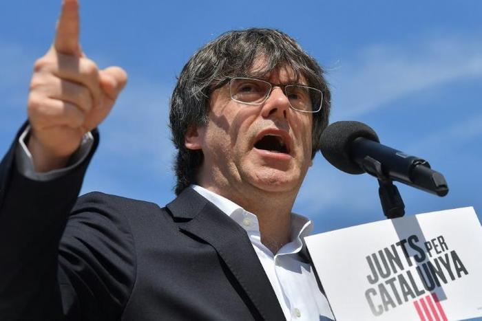 The European Parliament has suspended the accreditation of all newly elected Spanish members after Carles Puigdemont, pictured here, and another Catalan separatist MEP were denied access to the building, sources have said