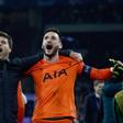 Tottenham coach Mauricio Pochettino and goalkeeper Hugo Lloris celebrate after their victory over Ajax took them through to the Champions League final