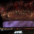 Fireworks erupt during the opening ceremony of the 2015 European Games in Baku
