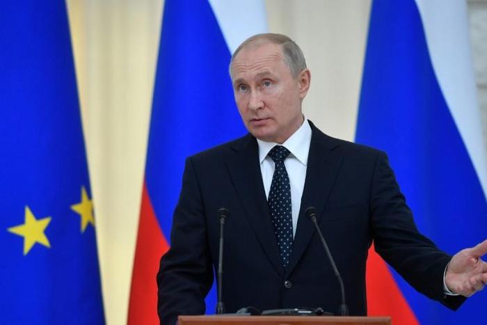 The star of the semi-scripted show "Tonight with Vladimir Putin" will be a 3D digital cartoon of the Russian president (pictured May 15, 2019), created using performance capture technology
