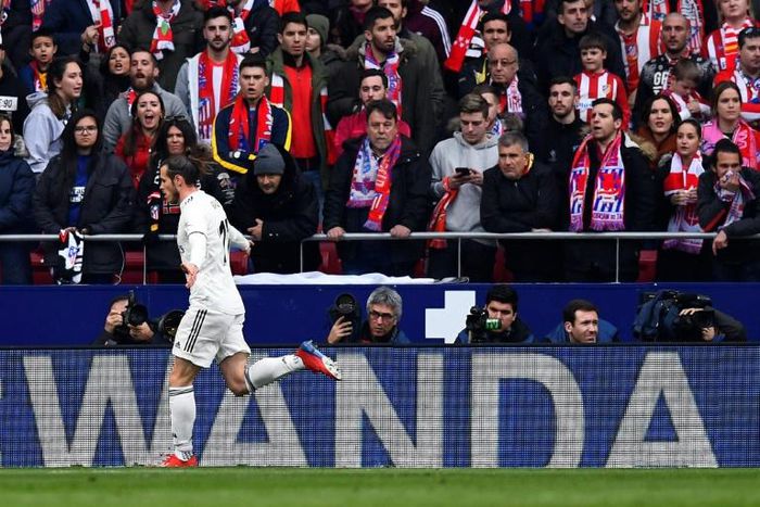 Gareth Bale risks a ban for his celebration after scoring in Real Madrid's derby win against Atletico last weekend