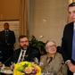 Brazilian President Jair Bolsonaro (R) with his firebrand right-wing "guru" Olavo de Carvalho (C) and Foreign Minister Ernesto Araujo (L) in a meeting at Brazil's embassy in Washington
