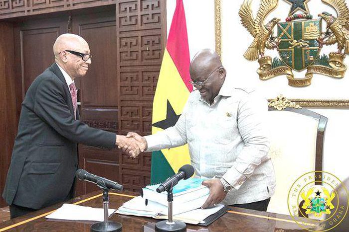 Justice Emile Short with Nana Addo