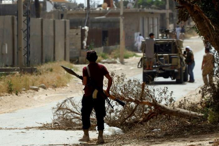 Fighters loyal to the internationally recognised Government of National Accord (pictured April 25, 2019) have been engaged in battle with fighters under commander Khalifa Haftar