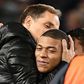 Paris Saint-Germain coach Thomas Tuchel embraces Kylian Mbappe after the French side's 2-0 win over Manchester United