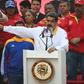 Venezuela's President Nicolas Maduro speaks during a rally in front of Miraflores Presidential Palace in Caracas on May 20, 2019. Embattled Venezuelan President Nicolas Maduro rallied hundreds of his supporters in Caracas on Monday to mark the annivers...
