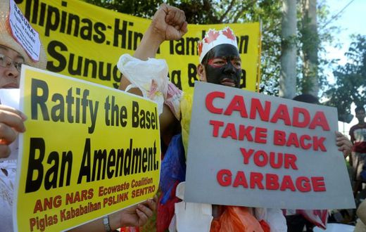 The festering diplomatic row is over tonnes of rubbish shipped to the Philippines from Canada in 2013 and 2014