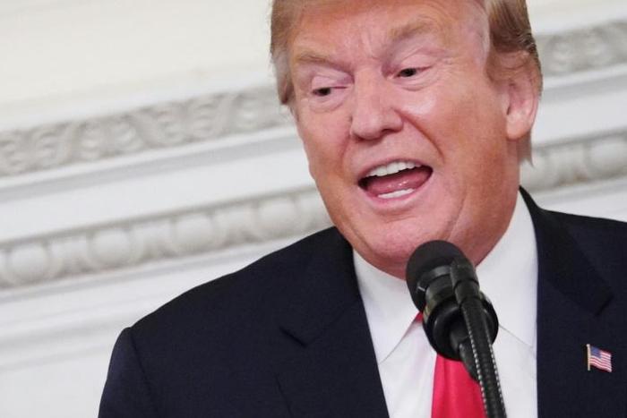 US President Donald Trump addresses the National Association of Attorneys General in the State Dining Room of the White House in Washington, DC on March 4, 2019