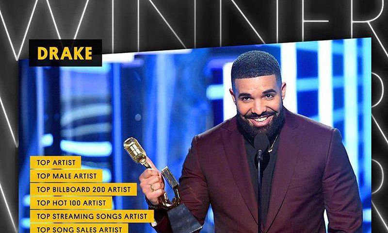 Drake wins 12 awards at Billboard Awards