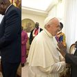 Pope Francis surprises Sudanese leaders as he kneels down to kiss their feet (photos)