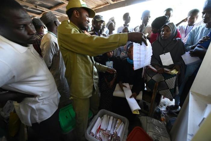 Results from 120,000 polling stations in 36 states where Nigerians voted for president were expected to trickle in to the capital Abuja after being collated at the state and local levels