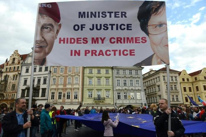 Some 20,000 people gathered in the capital's historic Old Town Square for a third week in a row, according to Czech media