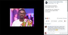 Prophet Cosmos' Facebook post