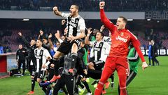 Juventus all-but-sealed their eighth straight Serie A title after winning 2-1 at Napoli to go 16 points clear at the top