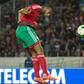 Ayoub el Kaabi, the star of the Morocco team that hosted and won the 2018 African Nations Championship, scores one of his nine goals in that tournament