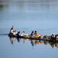 Motorised canoes, also called pirogues, are commonly used to transport people and goods in DR Congo