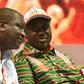 Former Ivorian rebel chief Guillaume Soro, seen here on the right, has said he is stepping down as parliamentary leader