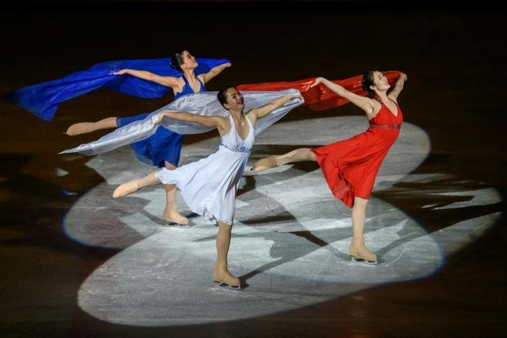 Skaters from North Korea perform during a festival marking the birthday of late North Korean leader Kim Jong Il, in Pyongyang