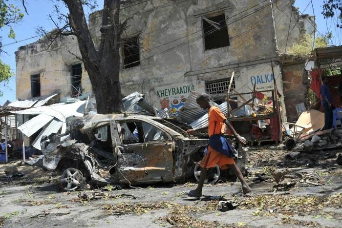 Al-Shabaab remains the key threat to peace in Somalia, carrying out attacks like this car bombing in Mogadishu on March 7, 2019, which left four people dead