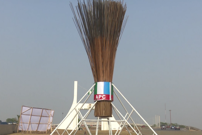 Giant broom at Abuja city gate
