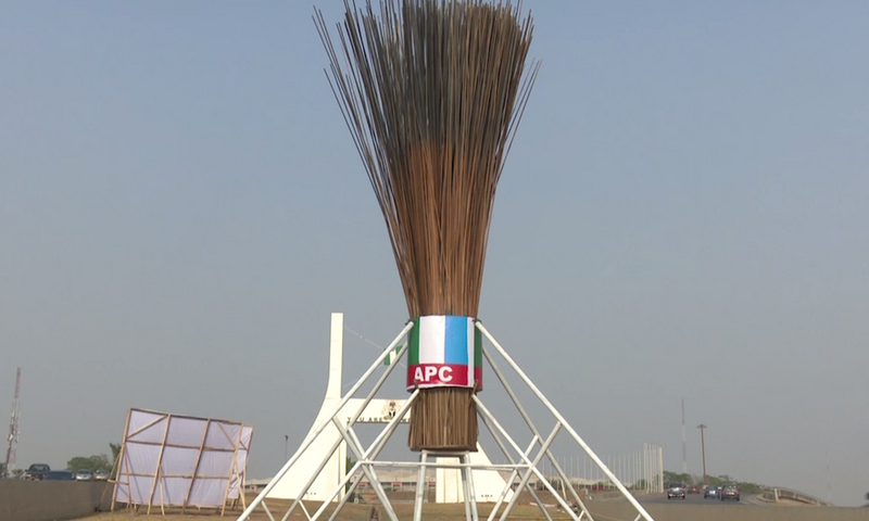 Giant broom at Abuja city gate