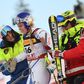Lindsey Vonn was helped to her feet after careering into the safety netting