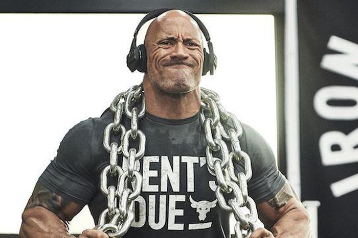 The Rock Lunges With Chains Wearing Leggings