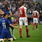 Olivier Giroud (L) scored the opening goal in the final just after half-time