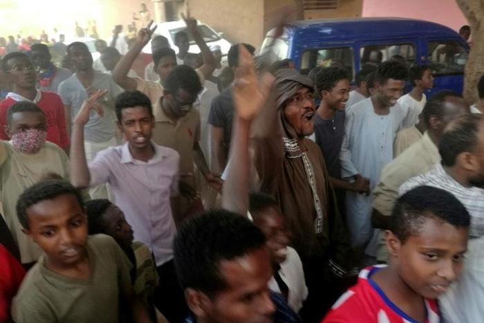Sudanese protesters take part in an anti-government demonstration east of the capital Khartoum on February 8, 2019
