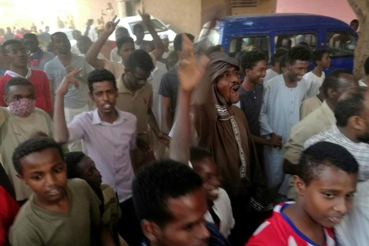 Sudanese protesters take part in an anti-government demonstration east of the capital Khartoum on February 8, 2019