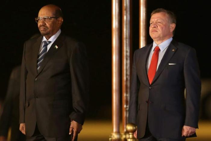 The ICC upheld a reprimand for Jordan for failing to arrest Sudanese President Omar al-Bashir (left) during a visit to Amman in 2017 when he met King King Abdullah II.