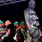 Security agents at a rally staged by Issa Sall in Dakar on February 3