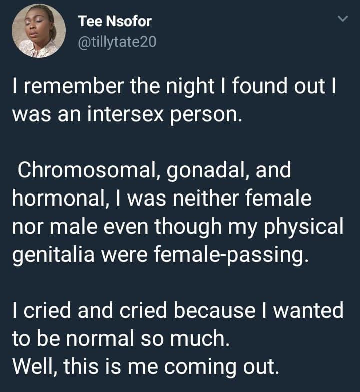 “I’m neither female nor male even though my physical genitalia are female-passing” – Worried lady