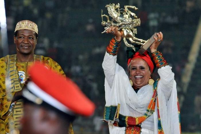 In 50 years, no woman has won the African Oscar. Here Ethiopian Selome Gerima is seen receiving the award on behalf of her brother Haile who directed "Teza" which won best film in 2009