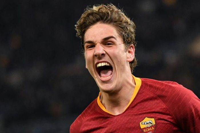 Roma midfielder Nicolo Zaniolo scored his first Champions League goals