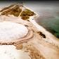 The huge dome built over top of a crater left by one of the nuclear nuclear tests over Runit Island in Enewetak in the Marshall Islands