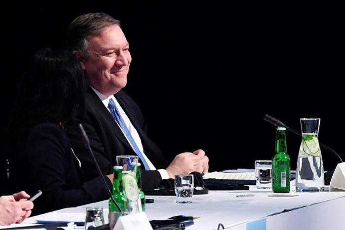 US Secretary of State Mike Pompeo attends the 11th Ministerial Meeting of the Arctic Council in Rovaniemi, Finland on May 7, 2019