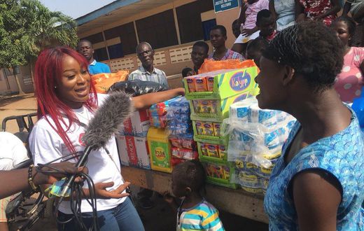 Efia Odo shows love to physically challenged persons