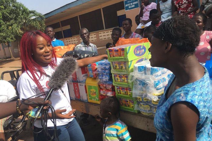 Efia Odo shows love to physically challenged persons
