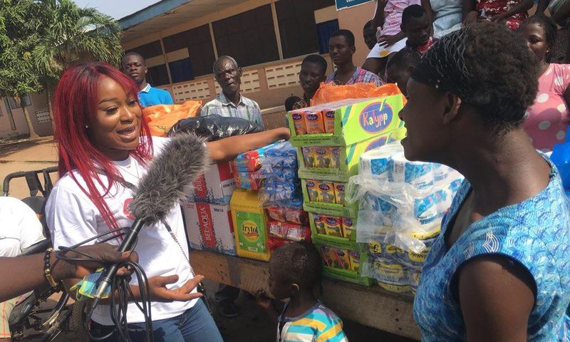 Efia Odo shows love to physically challenged persons